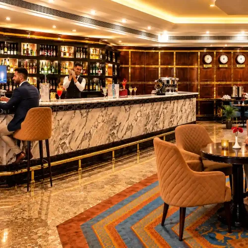 Luxurious Golden-Hour Hotel Bar