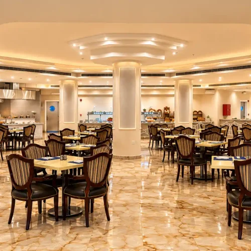 Luxurious Symmetrical Hotel Buffet Dining Hall