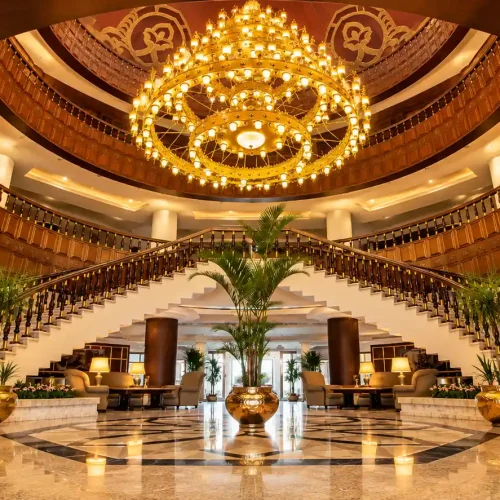Opulent Golden Atrium Lobby