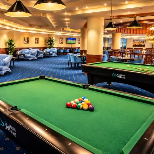Sunlit Luxury Billiards Lounge
