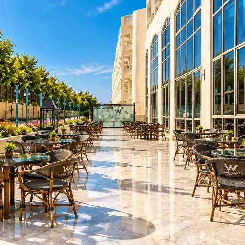 Sunlit Luxury Terrace Café