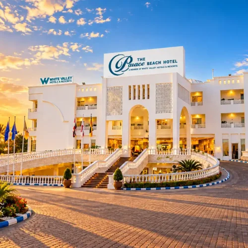 White Valley Palace at Golden Sunset